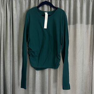 lululemon athletica Long Sleeve Ribbed Crew - Teal Green